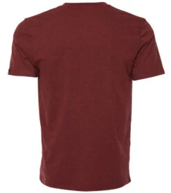 PrAna Men's V Neck Short Sleeve Workout Tee Rusted Roof Heather