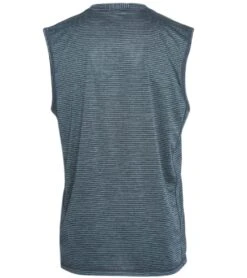 PrAna Men's Hardesty Muscle Tee Grey Blue Stripe