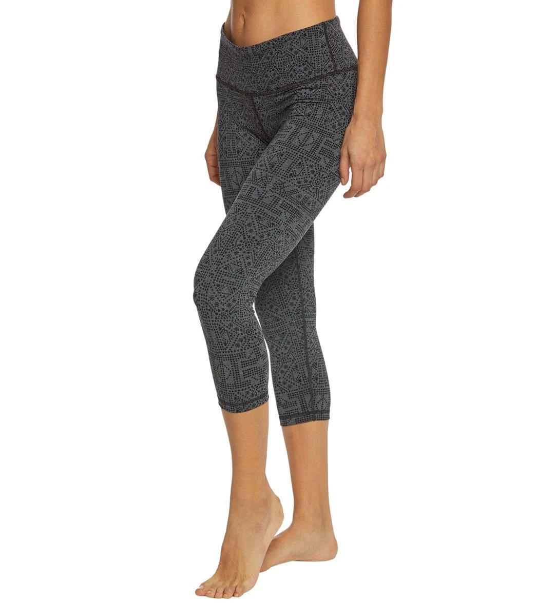 PrAna Pillar Yoga Capris Charcoal Heather Mosaic