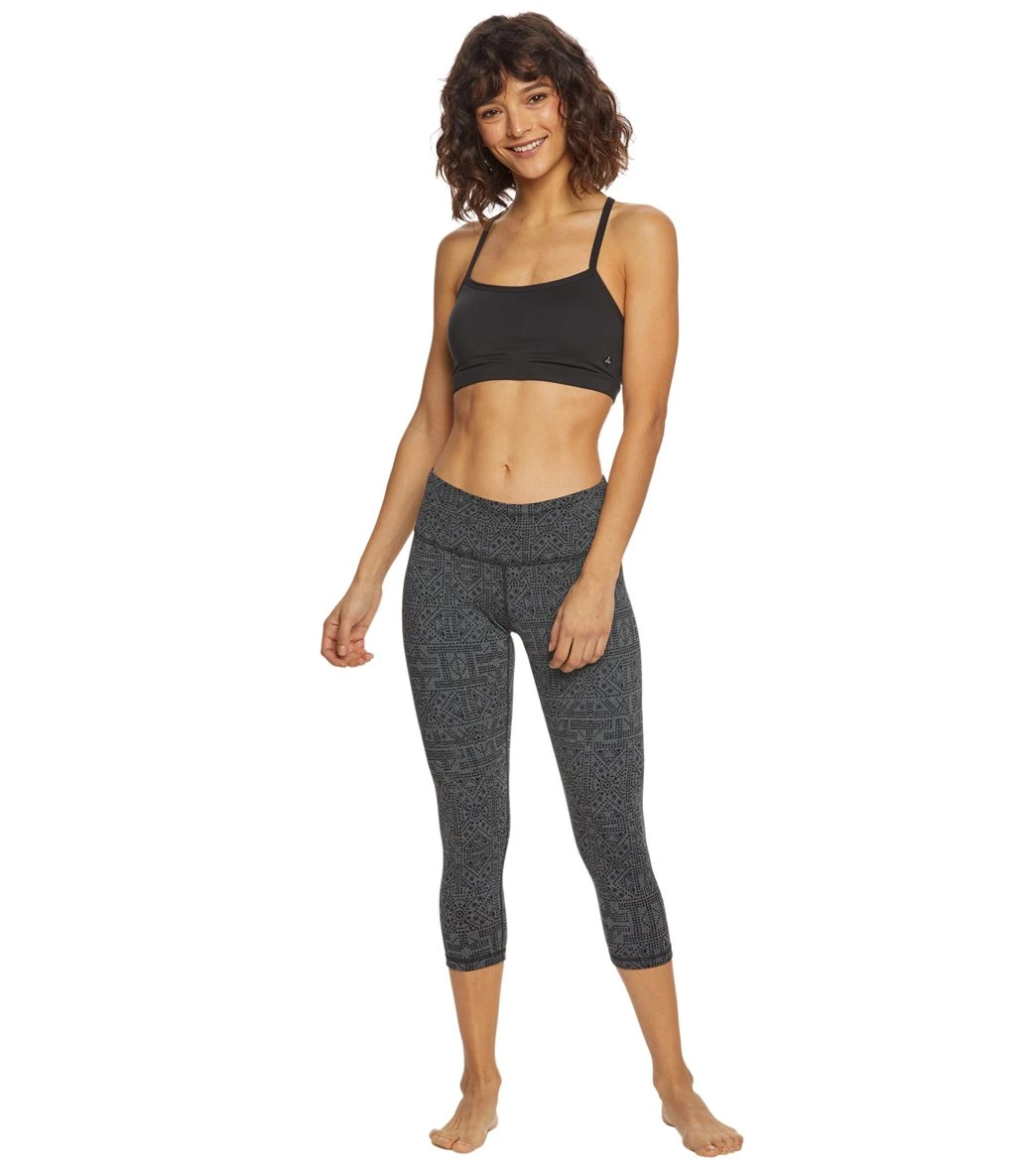 PrAna Pillar Yoga Capris Charcoal Heather Mosaic - Image 3