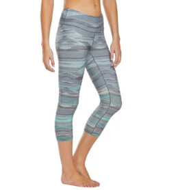 PrAna Pillar Printed Yoga Capris Granite Sunrise