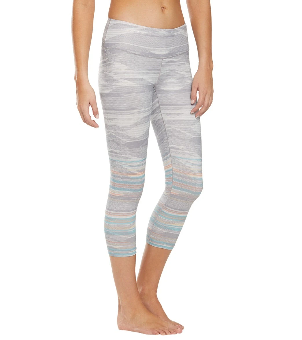 PrAna Pillar Printed Yoga Capris Ashy Sunrise