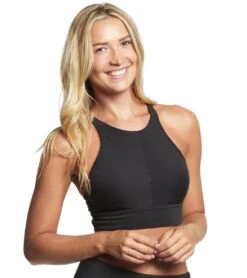 PrAna Itzel Yoga Sports Bra Solid Black