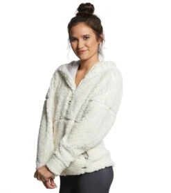 PrAna Permafrost Half Zip After Yoga Jacket Bone