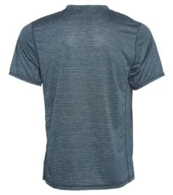 PrAna Men's Hardesty Short Sleeve Tee Grey Blue Stripe