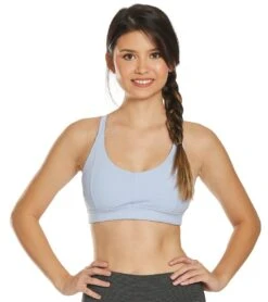 PrAna Momento Yoga Sports Bra Blue Sheen