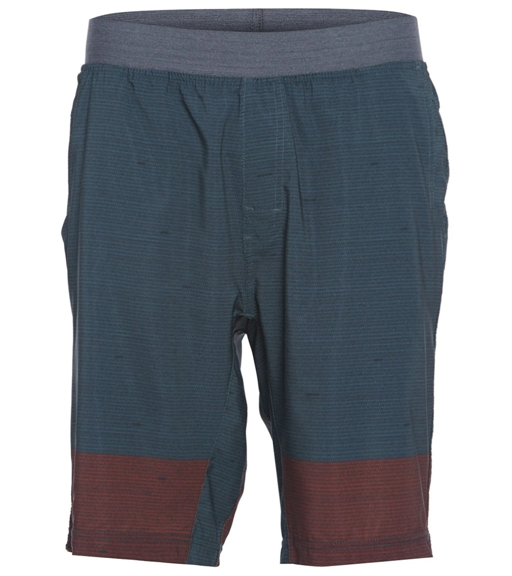 PrAna Men's Super Mojo Shorts 2.0 Grey Blue Weave Stripe - Image 3
