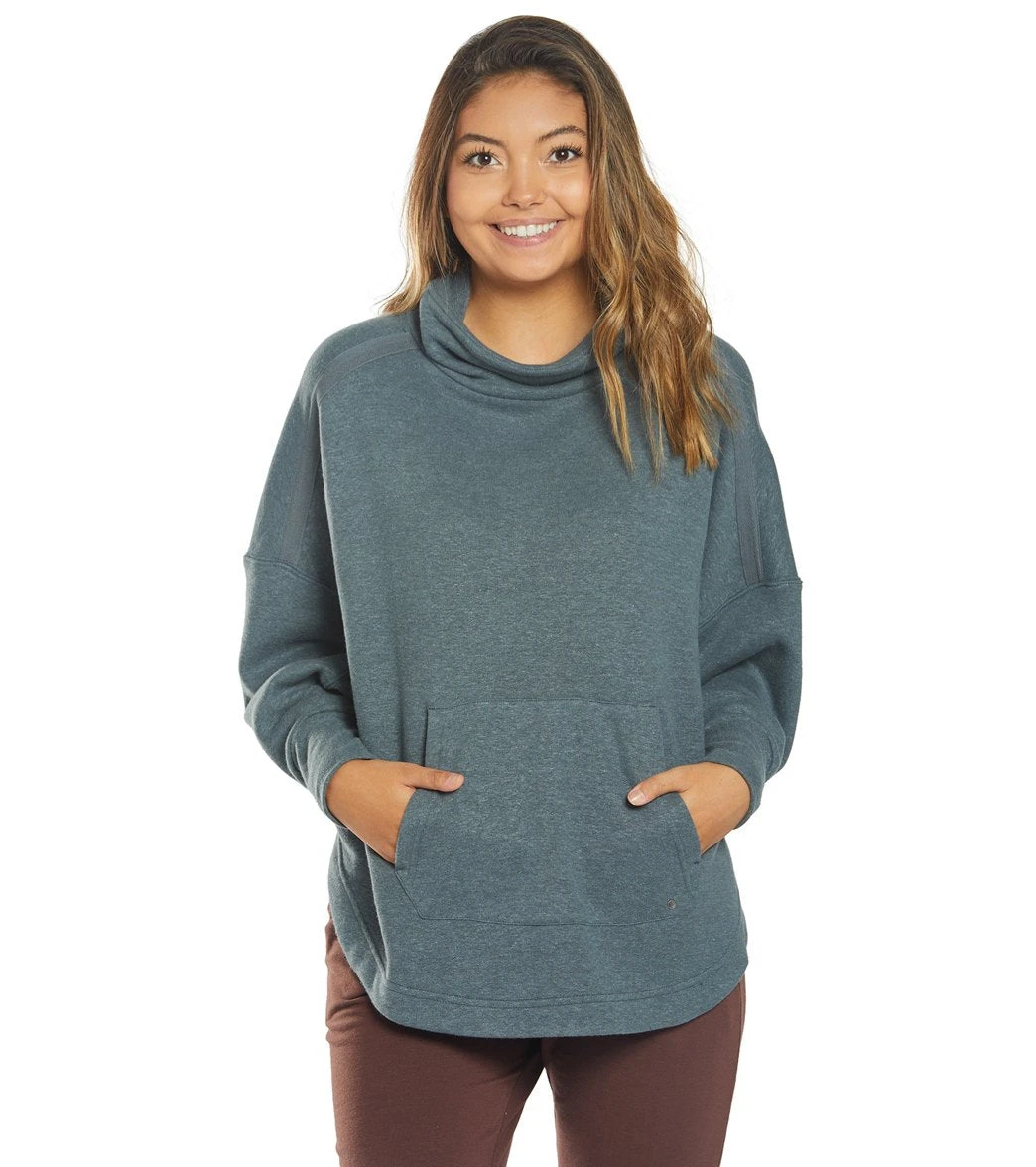 PrAna Cozy Up After Yoga Poncho Grey Blue Heather - Image 5