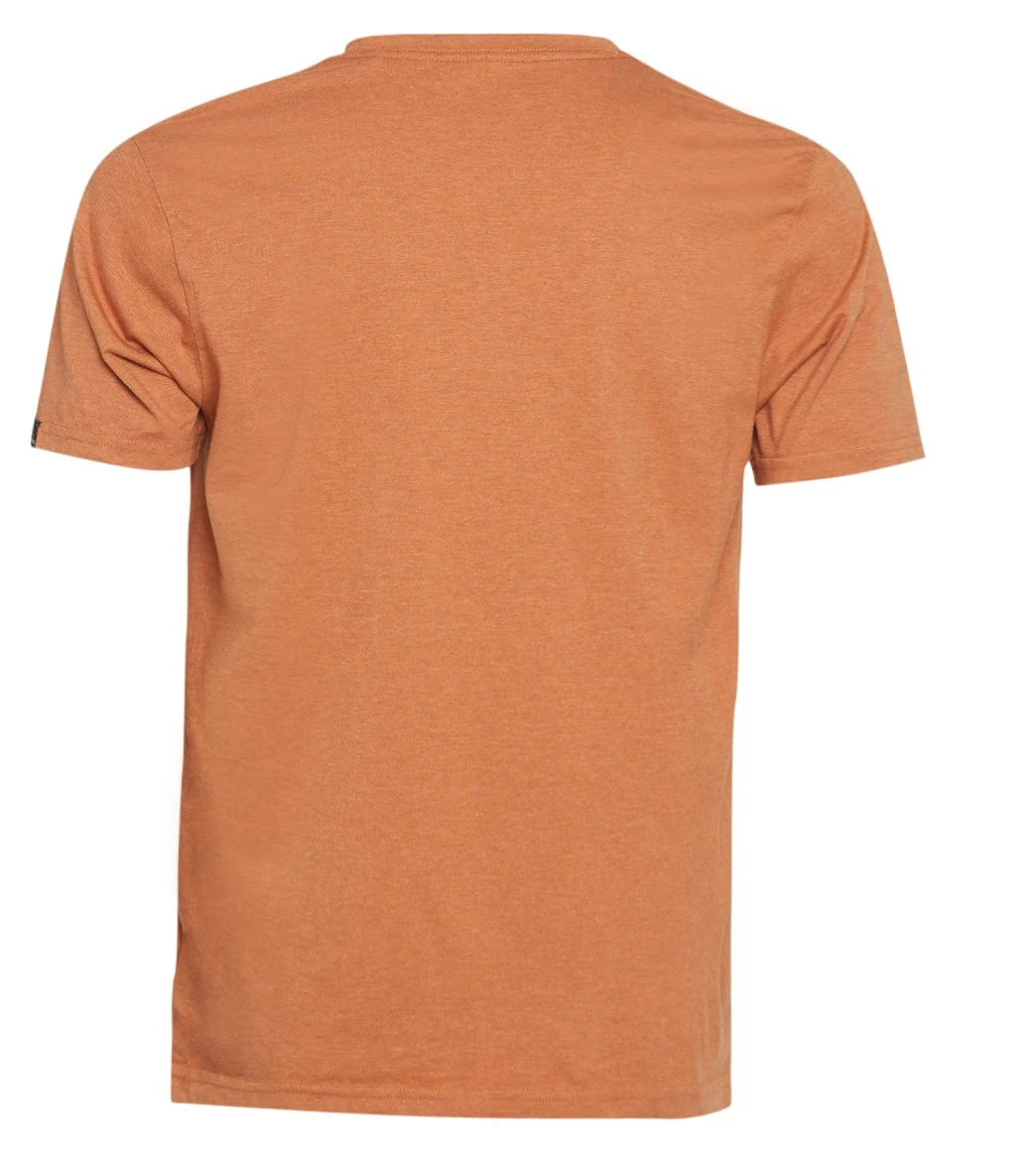 PrAna Men's V Neck Short Sleeve Workout Tee Russett Heather