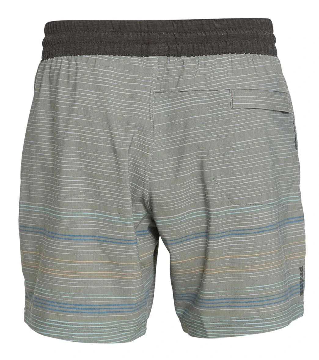PrAna Men's The Slope 7" Inseam Yoga Shorts Rye Green Soundwave - Image 2