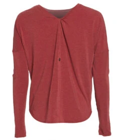 PrAna Rogue Long Sleeve Yoga Top Spiced Wine