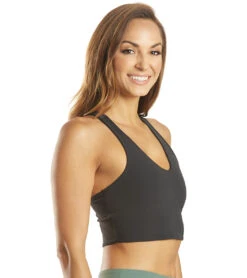 PrAna Momento Yoga Crop Top Black