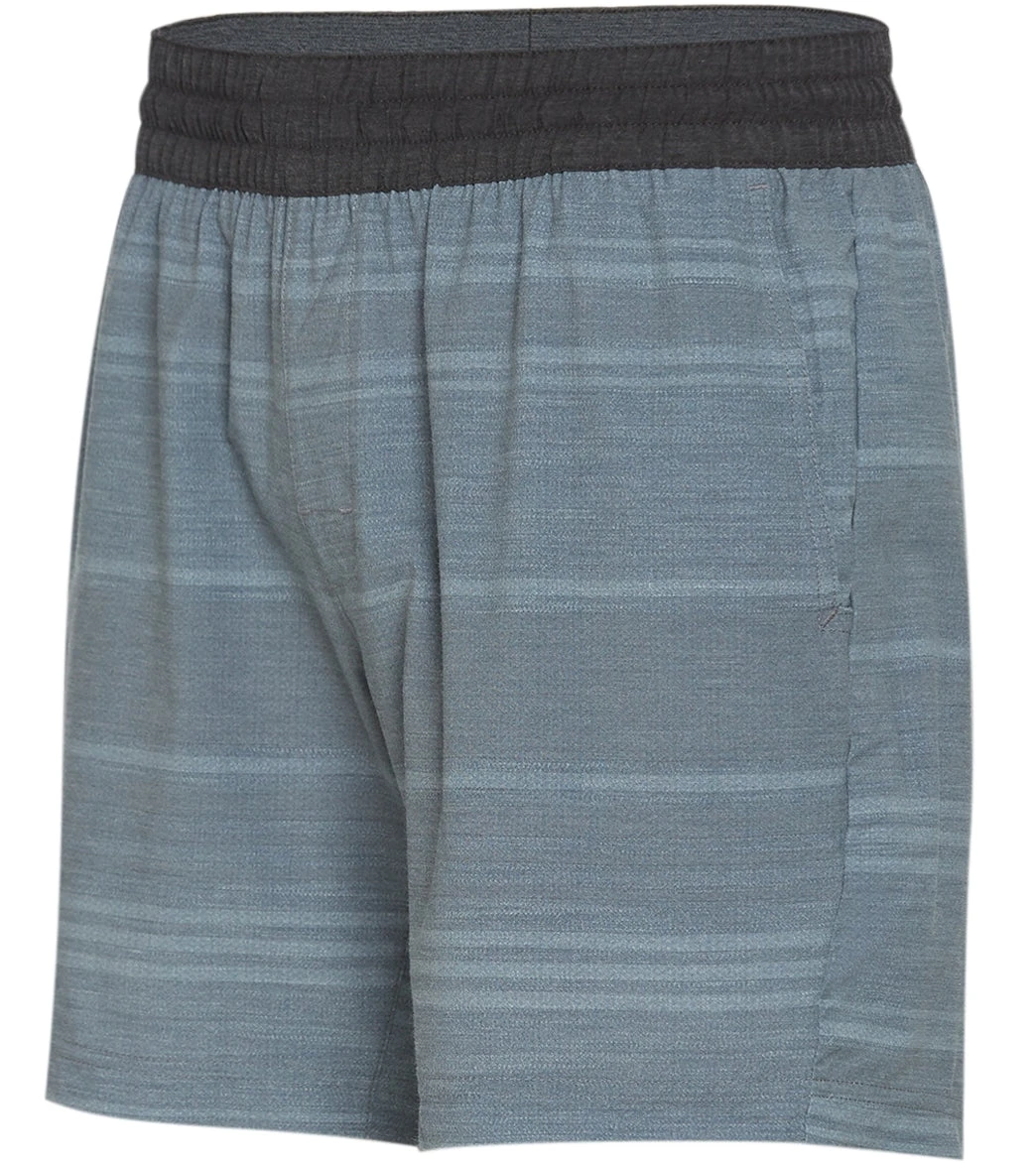 PrAna Men's The Slope 7" Inseam Yoga Shorts Ashy Kai Stripe