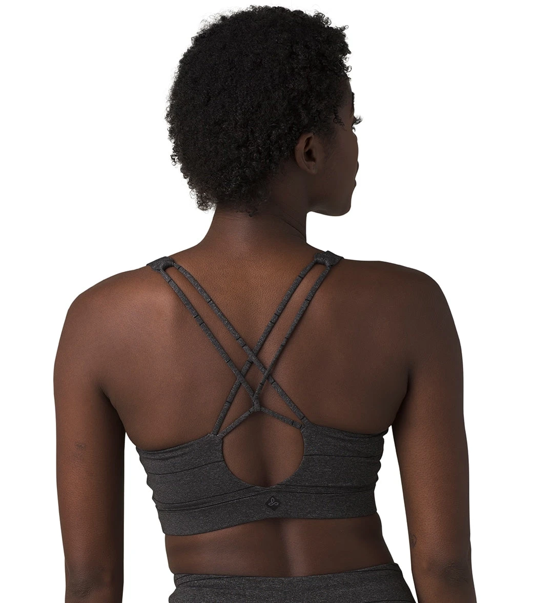 PrAna Yoga Sports Bra Charcoal Stripe