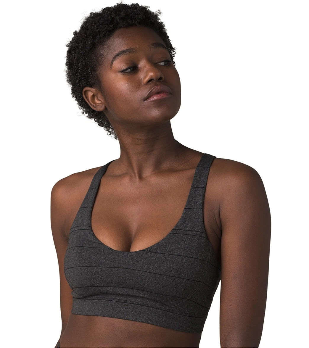PrAna Yoga Sports Bra Charcoal Stripe - Image 4