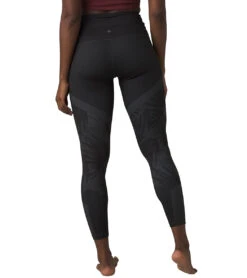 PrAna Kimble Printed 7/8 Yoga Leggings Black Jungle