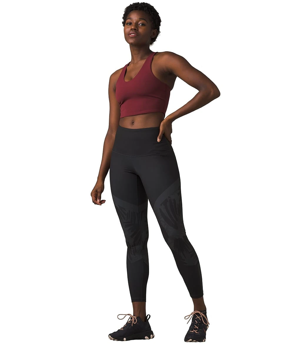 PrAna Kimble Printed 7/8 Yoga Leggings Black Jungle - Image 2