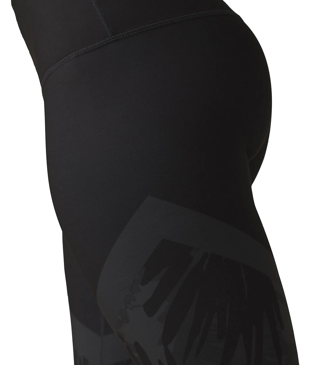 PrAna Kimble Printed 7/8 Yoga Leggings Black Jungle - Image 3