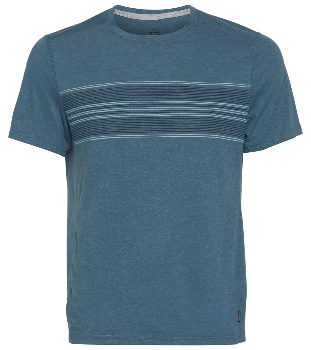 PrAna Men's Prospect Heights Graphic Short Sleeve Shirt Deep Stellar Stripe - Image 2