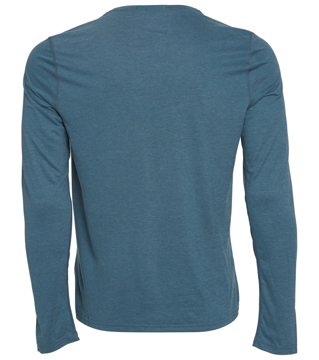 PrAna Men's Prospect Heights Graphic Long Sleeve Shirt Deep Stellar Stripe