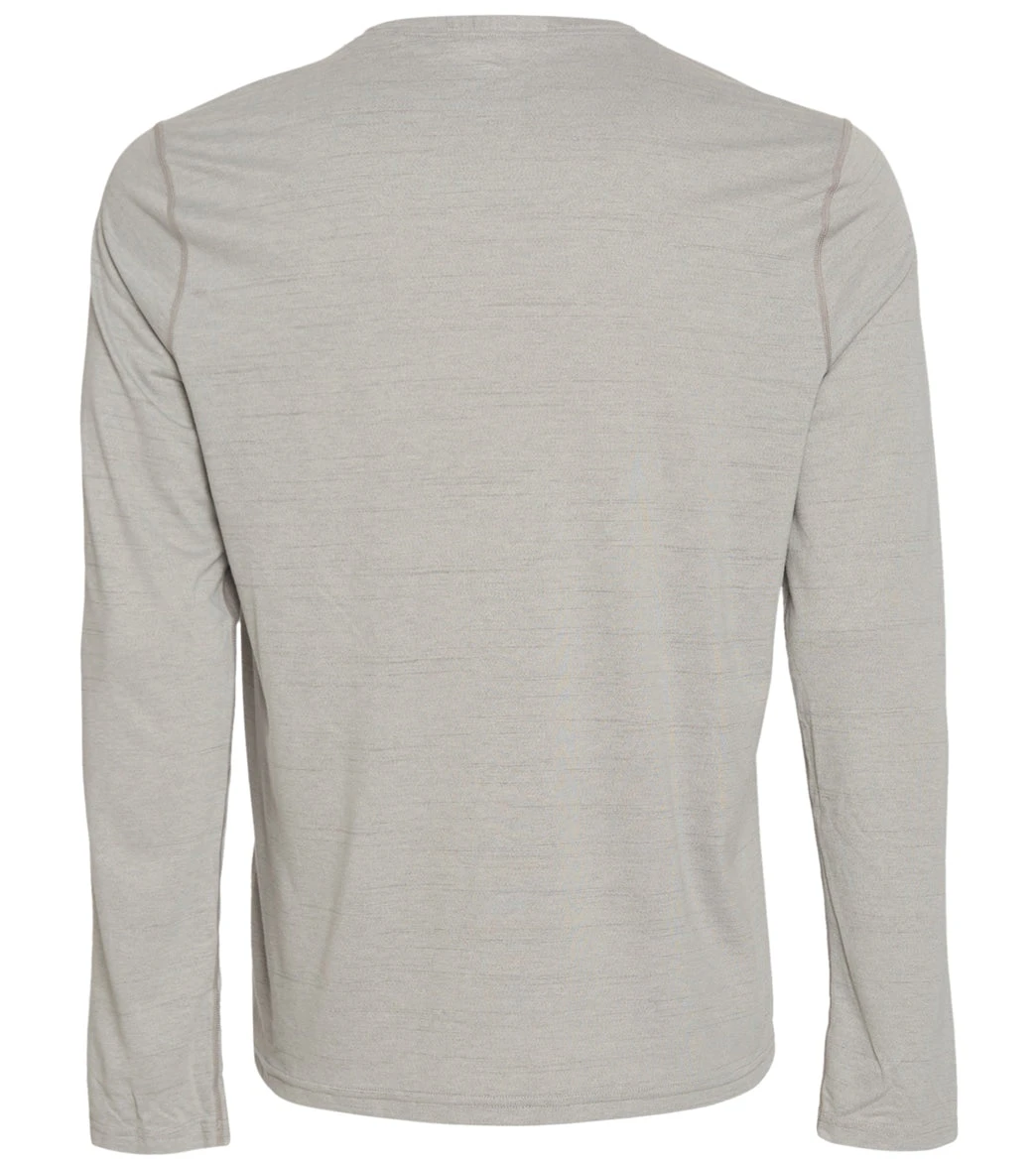 PrAna Men's Prospect Heights Graphic Long Sleeve Shirt Grey Stripe