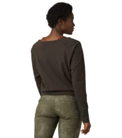 PrAna Organic Graphic Long Sleeve Washed Black Stones