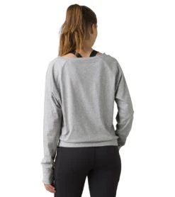 PrAna Organic Graphic Long Sleeve Heather Grey Litter Critter